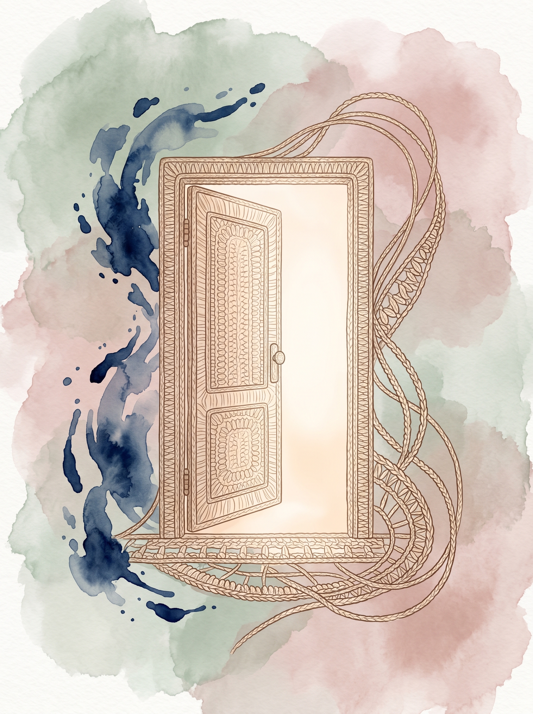 Ilustración de umbral o puerta representando límites y comunicación